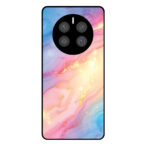 Huawei Mate 50 Pro telefoonhoesje met regenboog gliter marmer opdruk