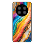 Huawei Mate 50 Pro telefoonhoesje met regenboog goud marmer opdruk