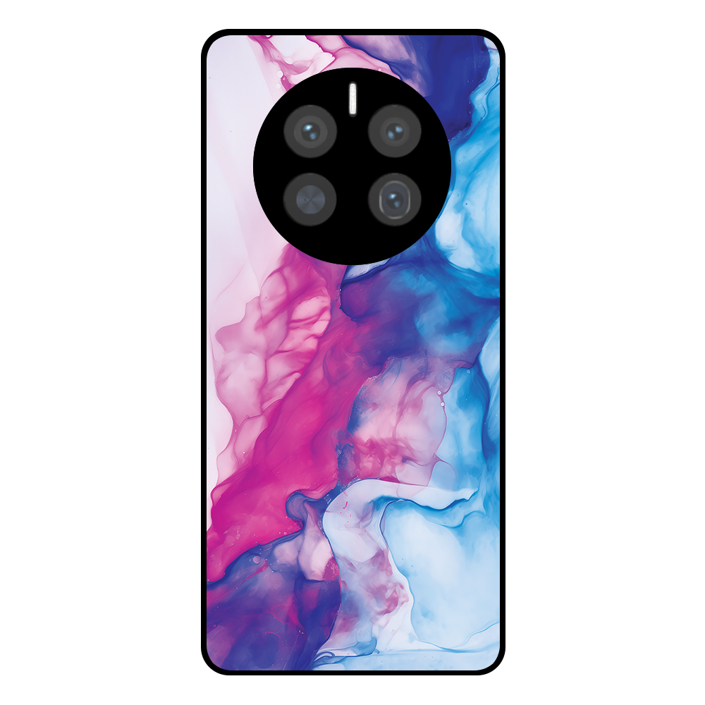 Huawei Mate 50 Pro telefoonhoesje roze blauw marmer opdruk