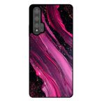 Huawei Nova 5T telefoonhoesje met paars roze marmer opdruk