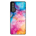 Huawei Nova 5T telefoonhoesje met regenboog acryl marmer opdruk