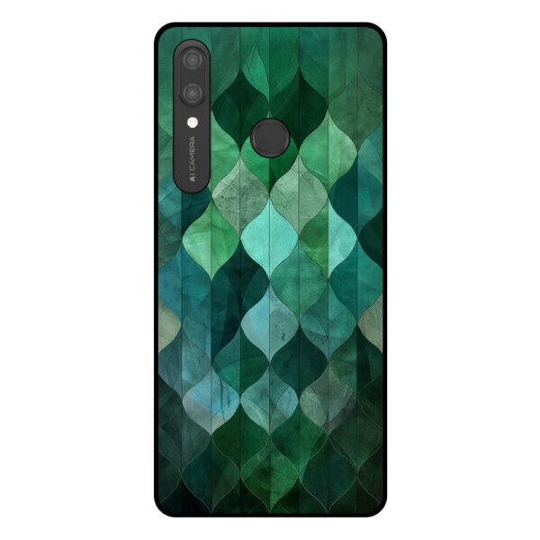 Huawei P Smart (2019) telefoonhoesje met groene bladeren opdruk