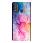 Huawei P Smart (2020) telefoonhoesje met regenboog marmer opdruk