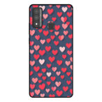 Huawei P Smart (2020) telefoonhoesje met roze en rode hartjes opdruk