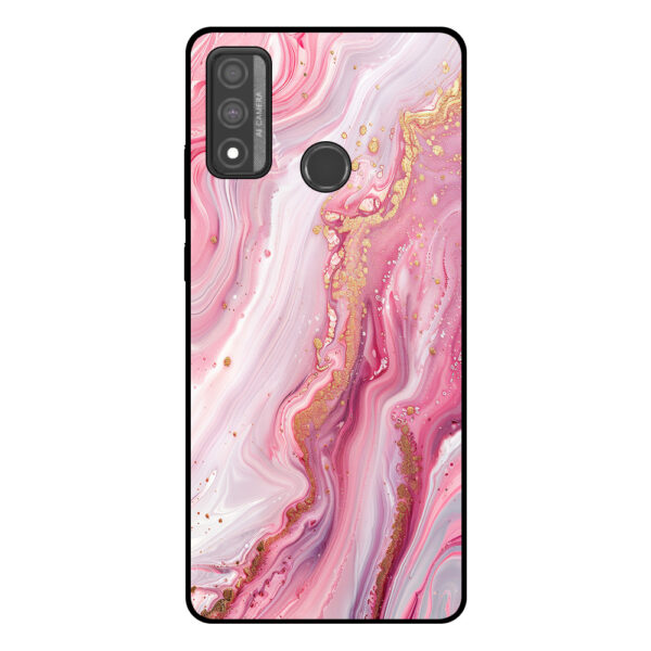 Huawei P Smart (2020) telefoonhoesje met roze marmer opdruk