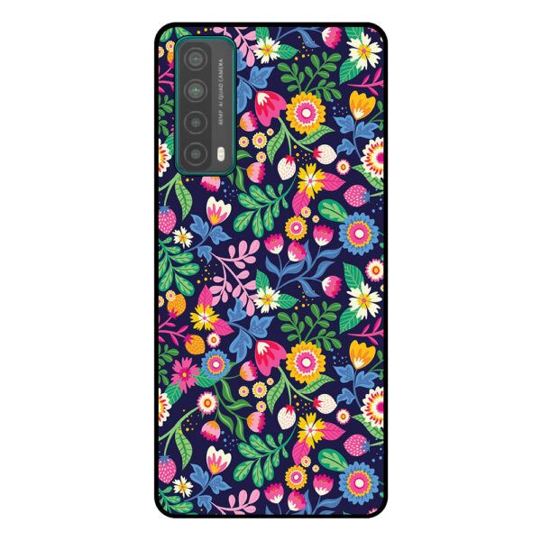 Huawei P Smart (2021) telefoonhoesje met bloemen opdruk