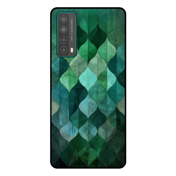 Huawei P Smart (2021) telefoonhoesje met groene bladeren opdruk