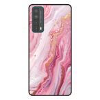 Huawei P Smart (2021) telefoonhoesje met roze marmer opdruk