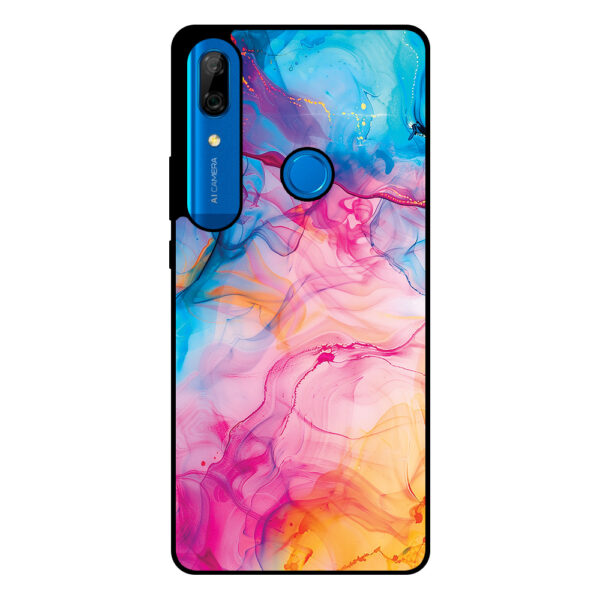 Huawei P Smart Z - Y9 Prime (2019) telefoonhoesje met regenboog acryl marmer opdruk