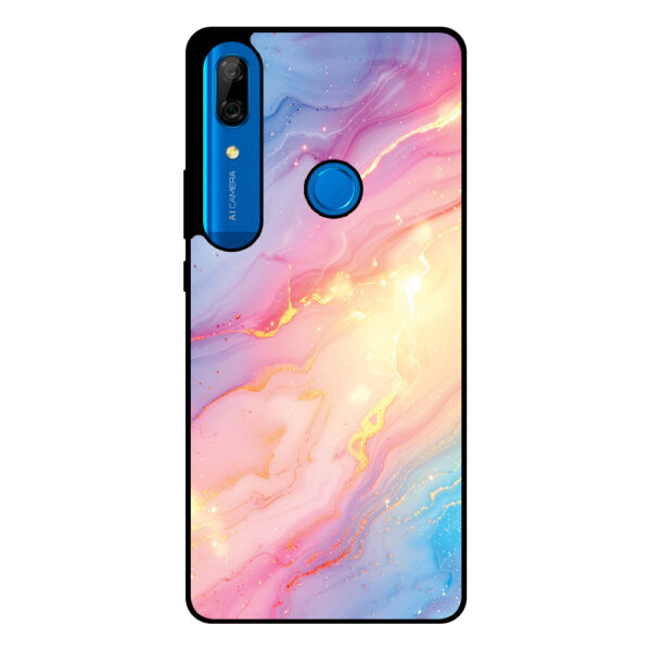 Huawei P Smart Z - Y9 Prime (2019) telefoonhoesje met regenboog glitter marmer opdruk