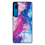 Huawei P Smart Z - Y9 Prime (2019) telefoonhoesje met roze blauw marmer opdruk