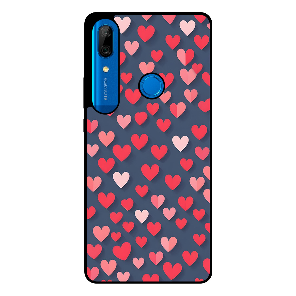 Huawei P Smart Z - Y9 Prime (2019) telefoonhoesje met roze en rode hartjes opdruk