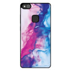 Huawei P10 Lite telefoonhoesje met roze blauw marmer opdruk