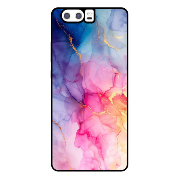 Huawei P10 Plus telefoonhoesje met regenboog marmer opdruk