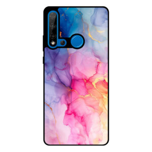 Huawei P20 Lite (2019) telefoonhoesje met regenboog marmer opdruk