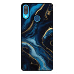 Huawei P20 Lite - Nova 3E telefoonhoesje met blauw goud marmer opdruk