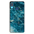 Huawei P20 Lite - Nova 3E telefoonhoesje met blauw marmer opdruk