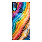 Huawei P20 Lite - Nova 3E telefoonhoesje met regenboog goud marmer opdruk