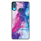 Huawei P20 Lite - Nova 3E telefoonhoesje met roze blauw marmer opdruk