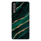 Huawei P20 Plus telefoonhoesje met groen goud marmer opdruk