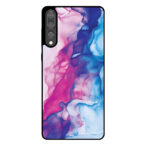 Huawei P20 Plus telefoonhoesje met roze blauw marmer opdruk