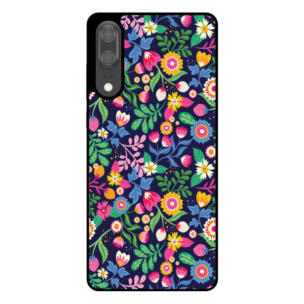 Huawei P20 telefoonhoesje met bloemen opdruk