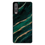 Huawei P20 telefoonhoesje met groen goud marmer opdruk