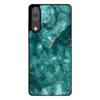 Huawei P20 telefoonhoesje met groen marmer opdruk