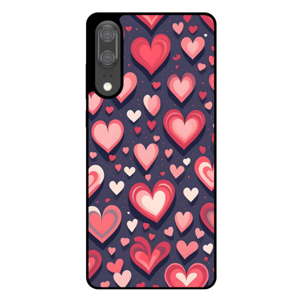 Huawei P20 telefoonhoesje met hartjes opdruk