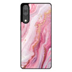 Huawei P20 telefoonhoesje met roze marmer opdruk