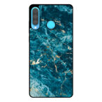 Huawei P30 Lite telefoonhoesje met blauw marmer opdruk