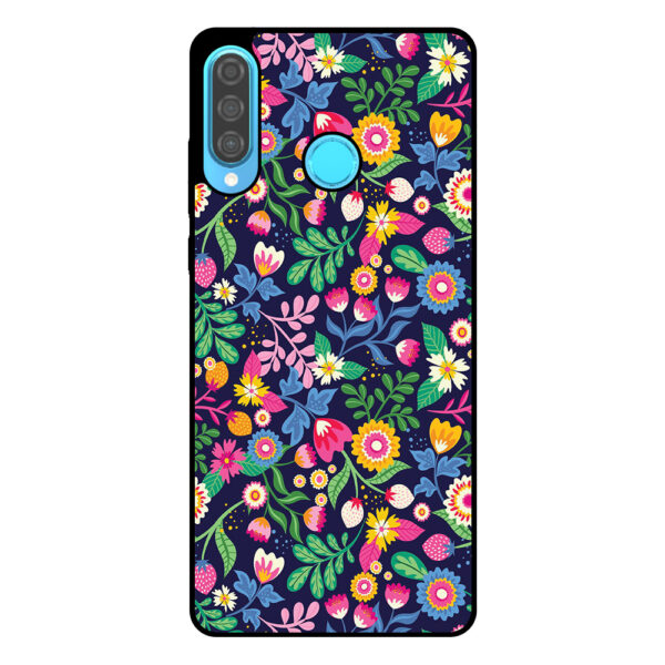 Huawei P30 Lite telefoonhoesje met bloemen opdruk