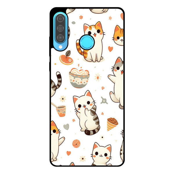 Huawei P30 Lite telefoonhoesje met katten opdruk