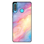 Huawei P30 Lite telefoonhoesje met regenboog glitter marmer opdruk