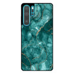 Huawei P30 Pro telefoonhoesje met groen marmer opdruk