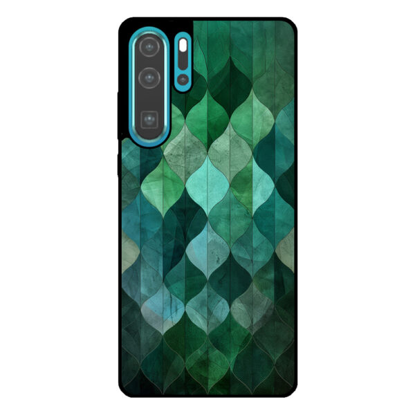 Huawei P30 Pro telefoonhoesje met groene bladeren opdruk