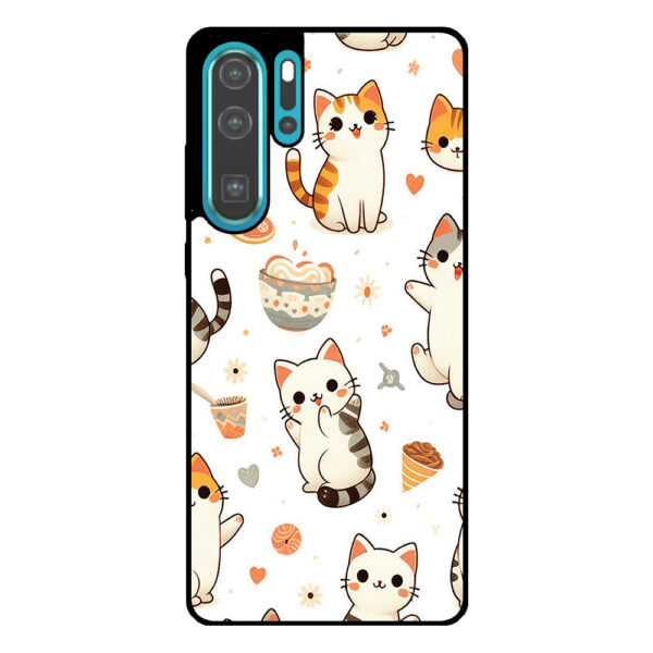 Huawei P30 Pro telefoonhoesje met katten opdruk