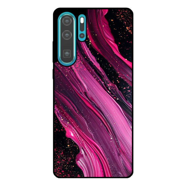 Huawei P30 Pro telefoonhoesje met paars roze marmer opdruk