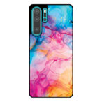 Huawei P30 Pro telefoonhoesje met regenboog acryl marmer opdruk