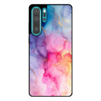 Huawei P30 Pro telefoonhoesje met regenboog marmer opdruk