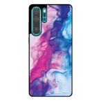 Huawei P30 Pro telefoonhoesje met roze blauw marmer opdruk