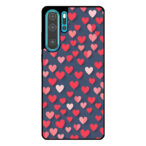 Huawei P30 Pro telefoonhoesje met roze en rode hartjes opdruk