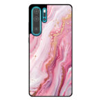 Huawei P30 Pro telefoonhoesje met roze marmer opdruk