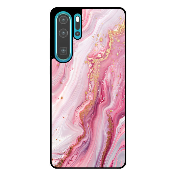 Huawei P30 Pro telefoonhoesje met roze marmer opdruk