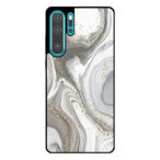 Huawei P30 Pro telefoonhoesje met zilver marmer opdruk