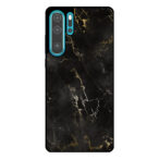 Huawei P30 Pro telefoonhoesje met zwart marmer opdruk