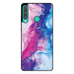 Huawei P40 Lite E telefoonhoesje met roze blauw marmer opdruk