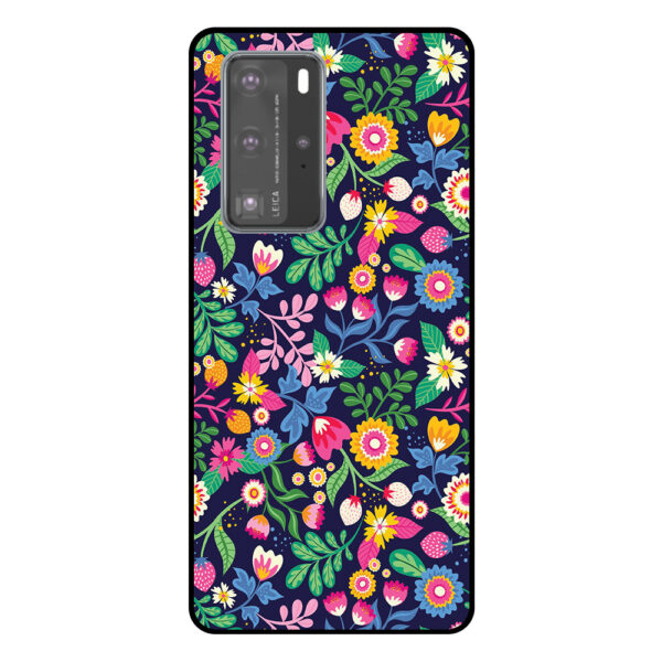 Huawei P40 Pro telefoonhoesje met bloemen opdruk