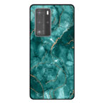 Huawei P40 Pro telefoonhoesje met groen marmer opdruk