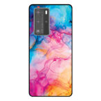 Huawei P40 Pro telefoonhoesje met regenboog acryl marmer opdruk